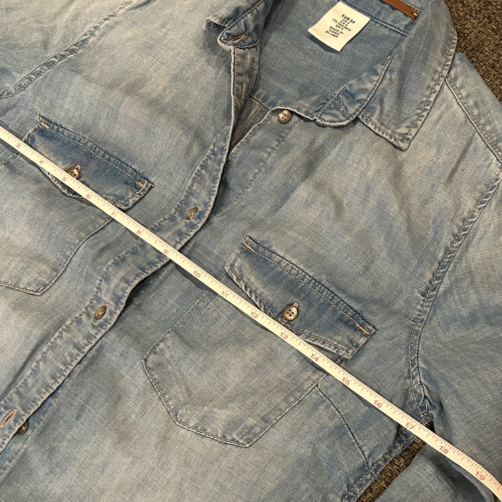 Denim Long Sleeve Shirt Dress - Picture 4 of 6